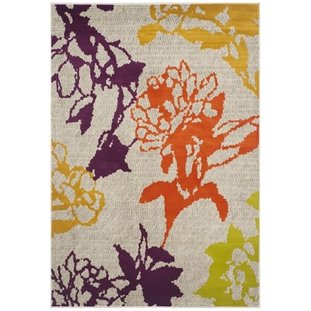 Safavieh Porcello Power Loomed Medium Rectangle Rug- Light Grey - Purple- 5 Ft. 2 In. X 7 Ft. 6 In. PRL7729B-5